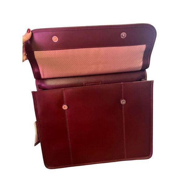 NWT Siamod Signorini Leather Double Compartment Laptop Case - Picture 8 of 12